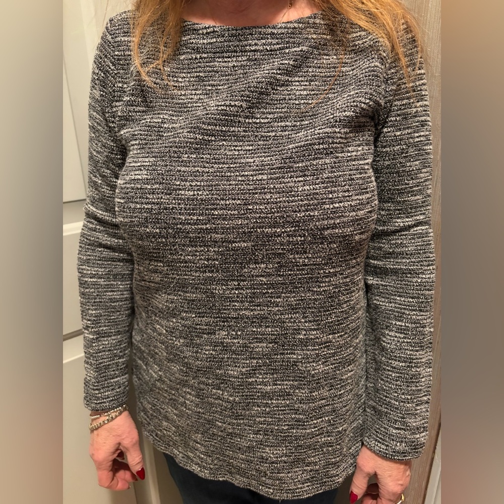 LOFT Black and White Knit Sweater